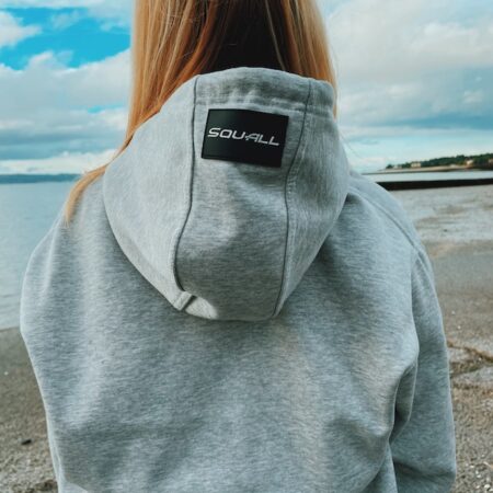 SQ Grey Coastal Hoodie Hood Down