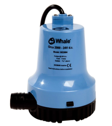 Whale Orca Bilge Pump 2000GPH 24V BE2004 1 1/8"